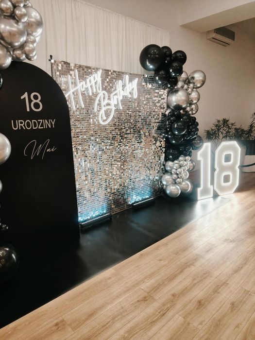 Neonowe cyfry LED „18” – 100 cm – wynajem na urodziny / osiemnastkę