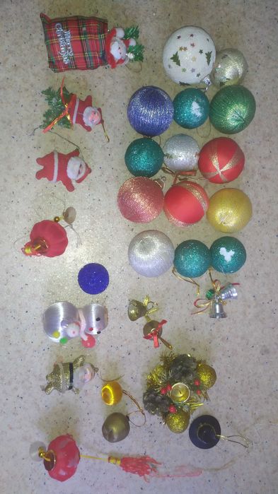 Новогодние ёлочные игрушки санта клаус колокольчик барабан подсвечник