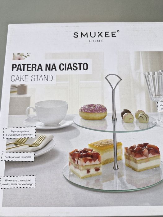 Patera Dwupiętrowa Etażerka Szkło Hartowane