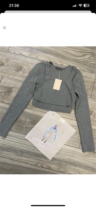 Новий лонгслів,топ,кофта сіра від Gepur