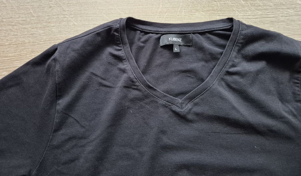 Męski t-shirt KUBENZ roz L czarny Elestyczna Klasyk BDB stan