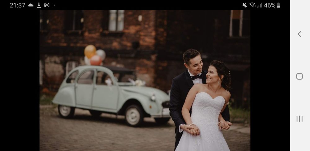 Suknia ślubna biała ALTEA z kołem i bolerkiem i welonem