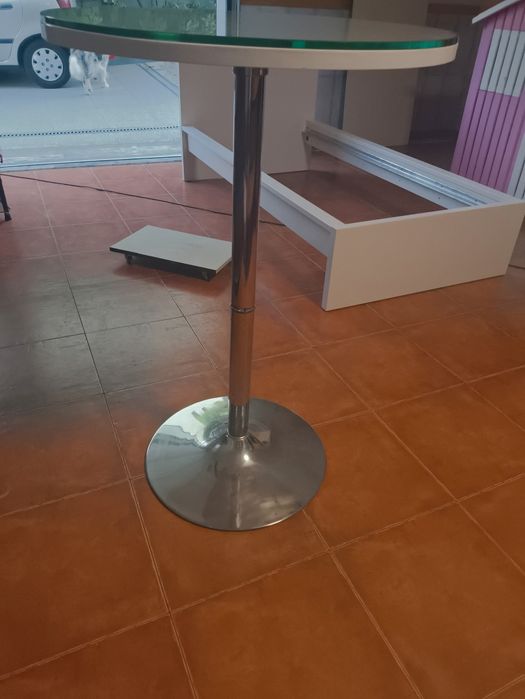 Mesa alta vidro bar