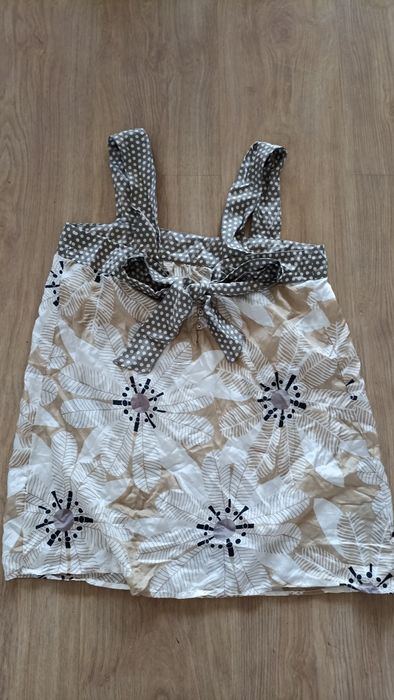 Jedwabna bluzeczka na ramiączkach Nougat rozmiar M