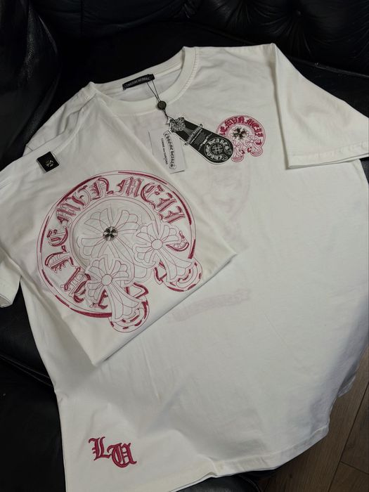 Футболка chrome hearts унісекс чорна/біла