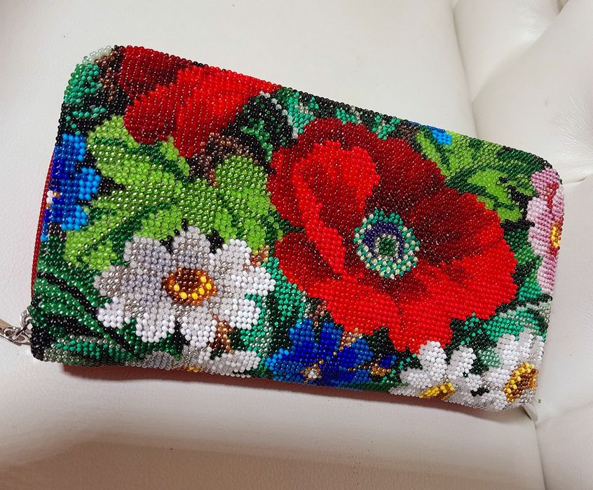 Гаманець, портмоне, кошельок вишитий бісером
