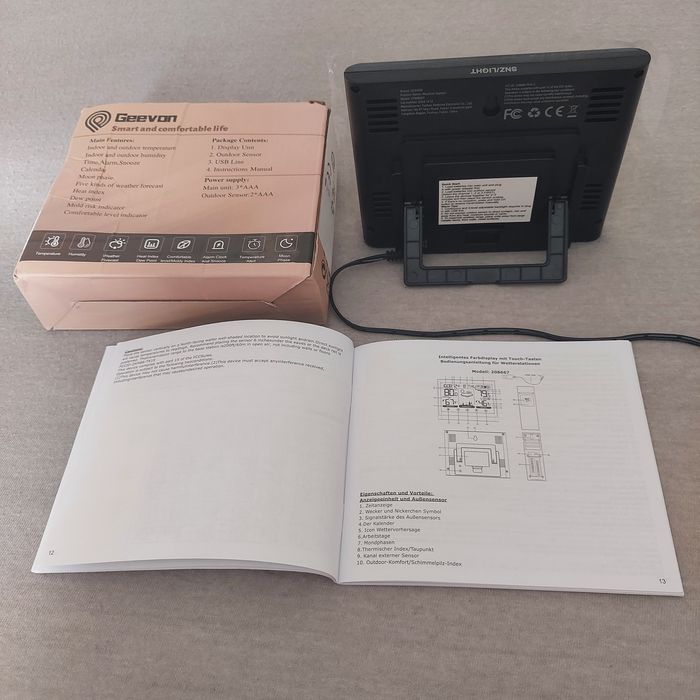 Бездротова метеостанція Geevon. Сенсорний РК-дисплей