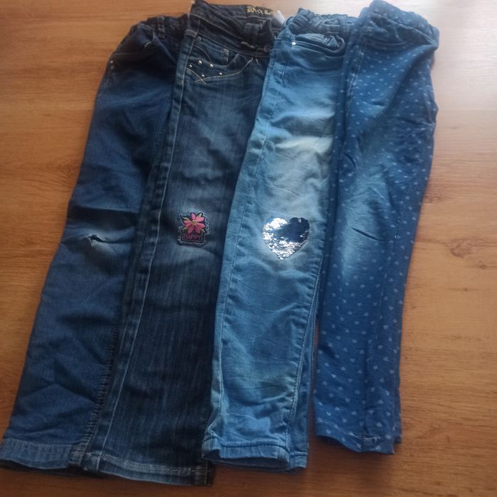 Spodnie jeans 4szt dla dziewczynki 7-8lat