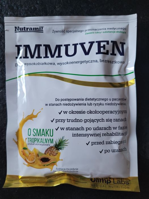 OLIMP Nutramil Immuven o smaku tropikalnym, wysokobiałkowe 4 saszetki