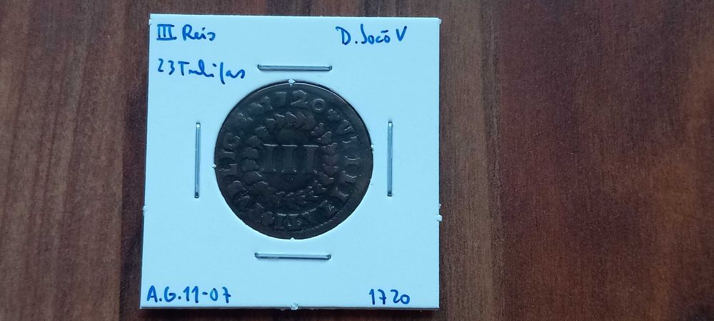Moeda III Reis 1720 D. João V