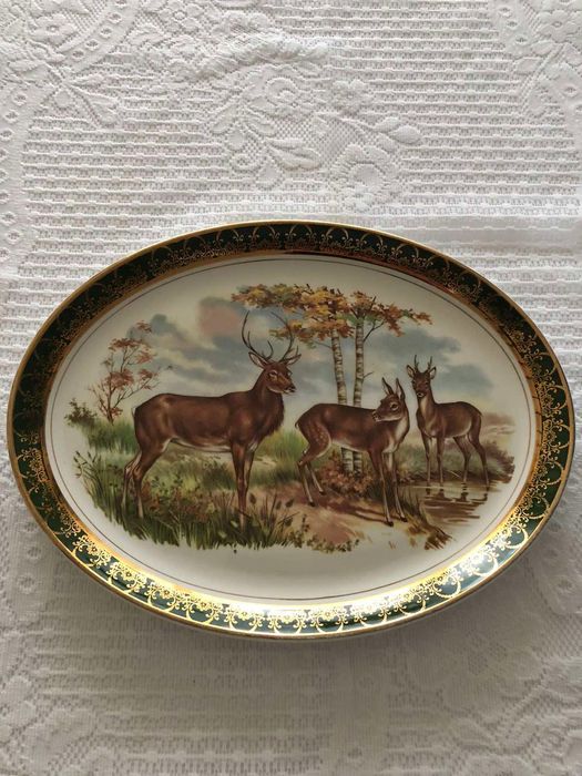 Винтажное блюдо на тему охота Англия