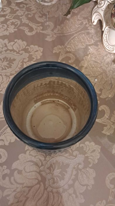 Doniczka osłonka na doniczkę ceramiczna niebieska granatowa