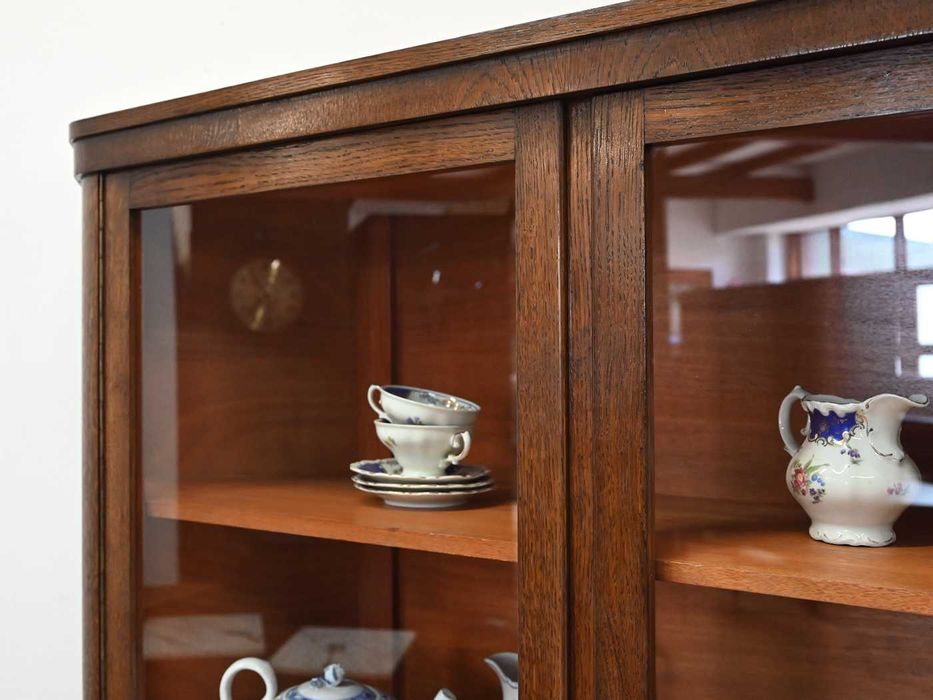 kątnik dębowy art deco witryna s043012