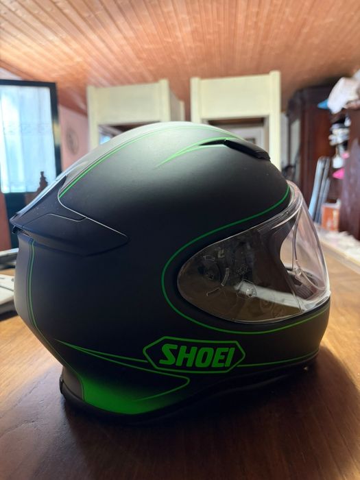 Capacete Shoei NXR Phantasm (Preto/Verde Mate) + Saco Original