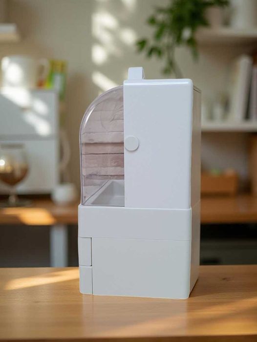 Органайзер для косметики білий з висувними ящиками