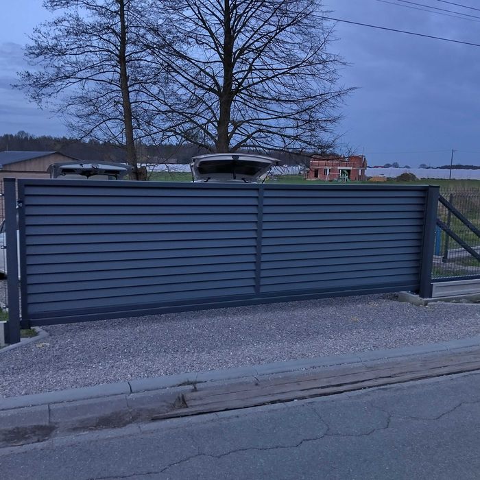 Brama przesuwna, ogrodzenia palisadowe, bramy,  ogrodzenia panelowe