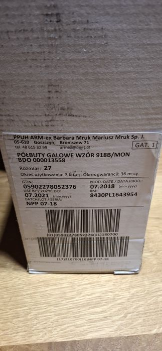 Półbuty galowe wzór 918B/MON rozmiar 27