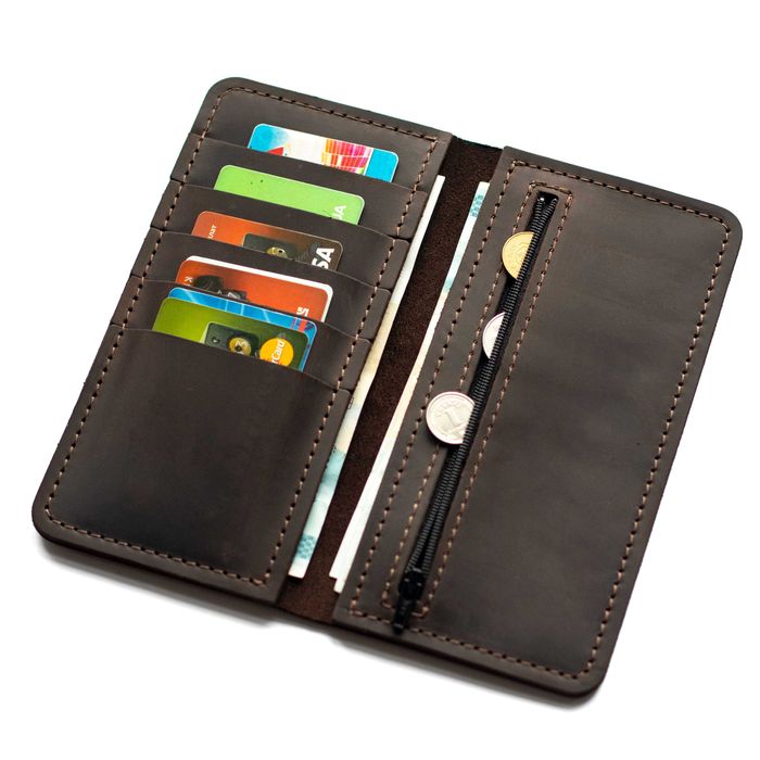 Портмоне Viar коричневе з натуральної шкіри з монетницею гаманець