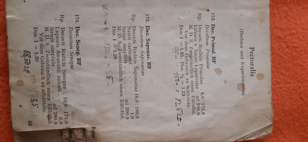 Przepisy do receptury aptecznej 1940r.