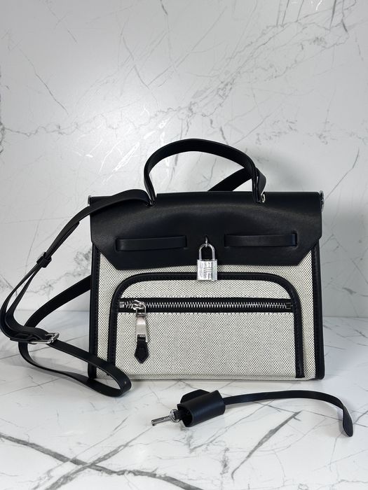 Сумка Hermes Herbag 25 sm black, ермес хербек чорна, эрмес черная