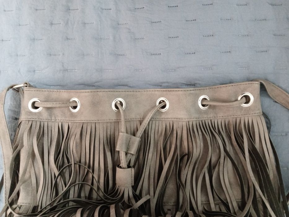 Torebka worek z frędzlami, boho