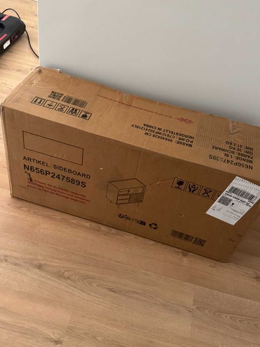 Aparador, vitrine com 2 gavetas, 1 porta de madeira