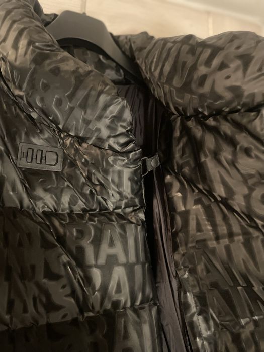 Rains Puffer Coat Black Monogram kurtka plaszcz „puchowy”