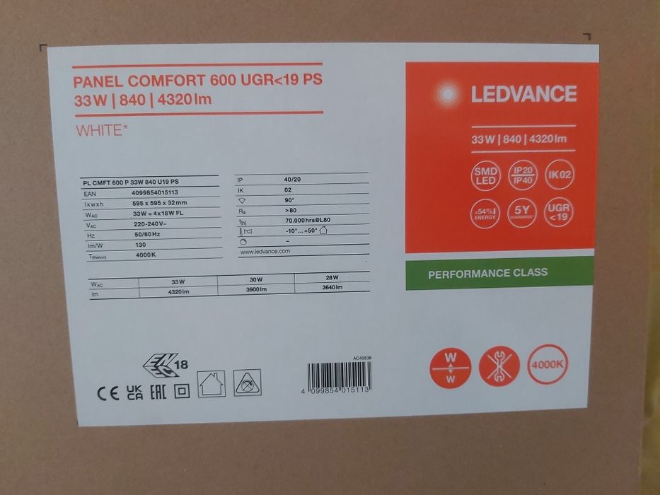 Armadura led 60cm x 60cm