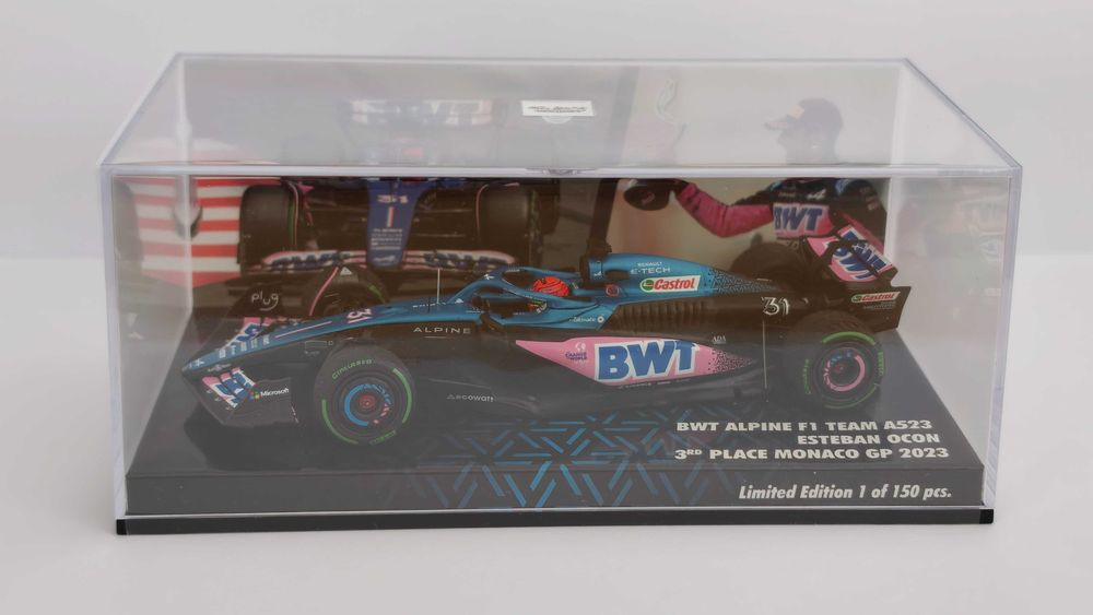 Minichamps F1 1:43 BWT Alpine F1 A523 Renault Ocon 3º Monaco GP 2023
