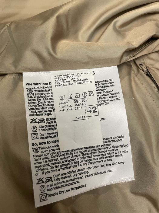 Plaszcz maxi puchowy naturalny XXL bezowy