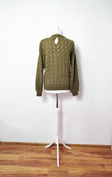 Ange ażurowy sweter khaki