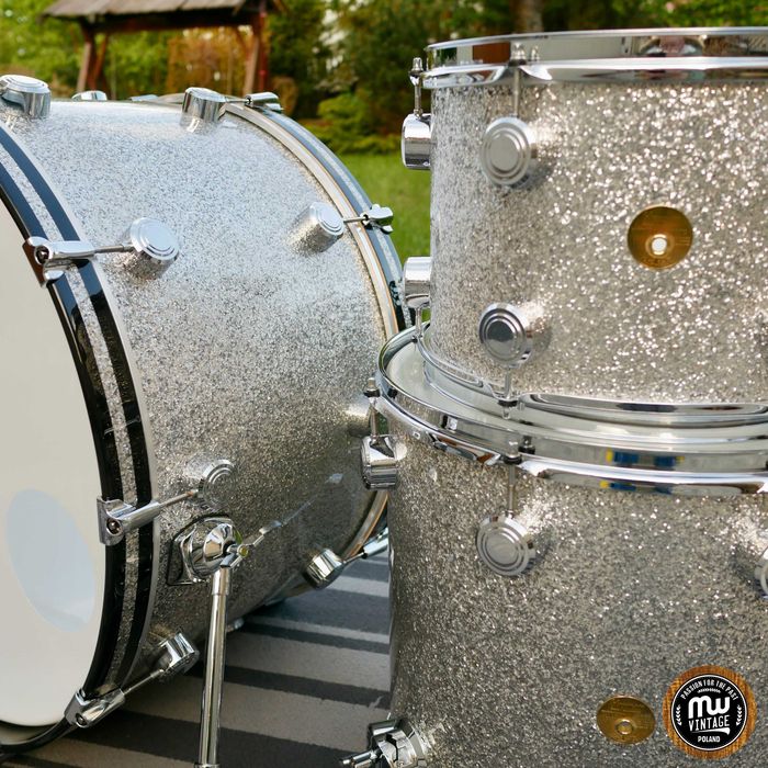 ‼️ Perkusja Hayman Vibrasonic 24", 13", 16" Silver Sparkle Vintage ‼️