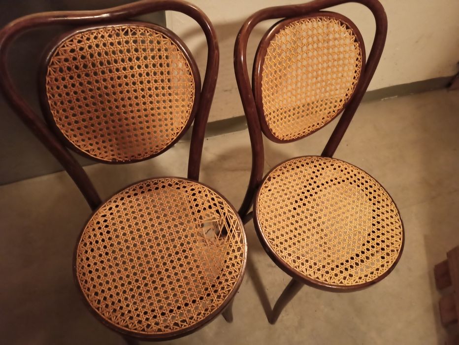 Krzesło ratanowe plecione retro