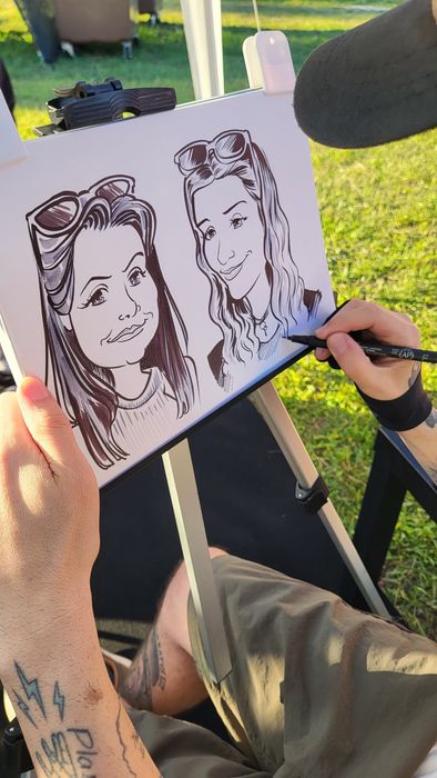 Caricaturas ao vivo para eventos especiais.