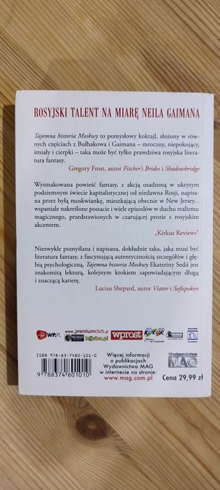 Ekaterina Sedia "Tajemna historia Moskwy"