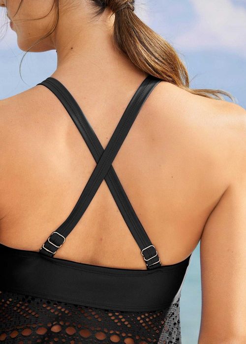 Tankini komplet kostium kąpielowy czarny 38 BPC