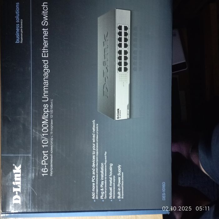 Коммутатор D-Link DES-1016D Fast Ethernet с 16