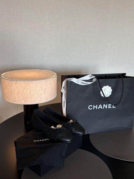 Chanel baleriny czarne tweedowe nowe z torbą prezentową!