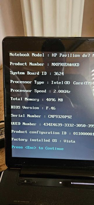 Notebook HP Pavilion  dv7-2180ew  17 cali