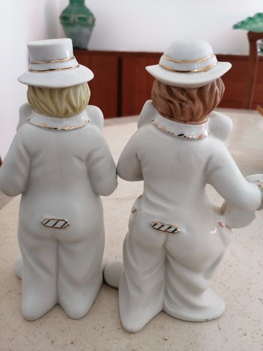 Palhaços de porcelana pintado à mão
