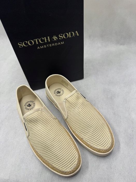 Męskie Mokasyny Espadryle Kremowe Siatkowane Scotch & Soda Izomi R.42