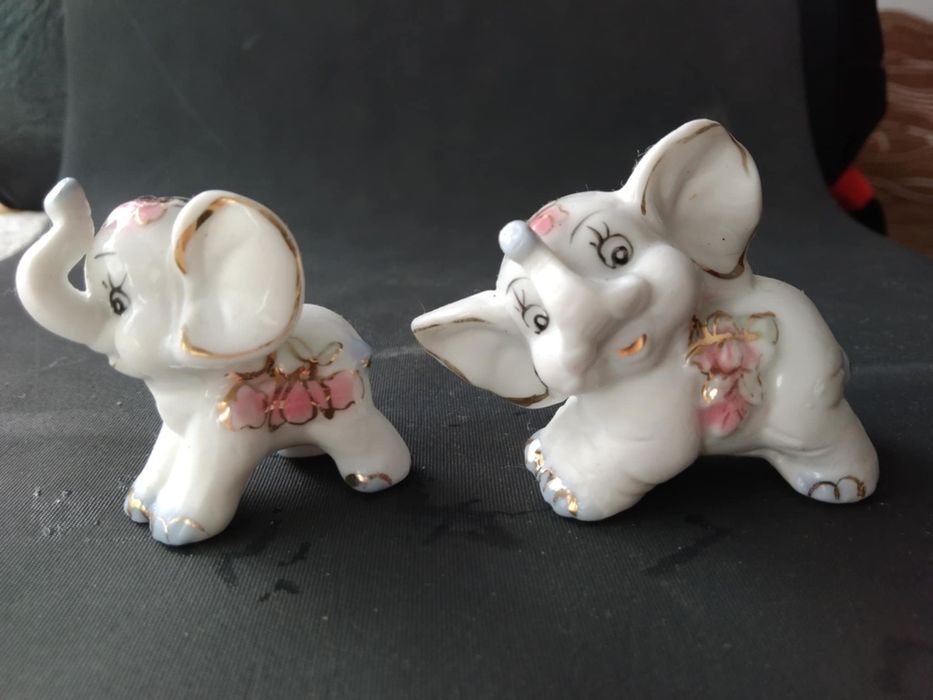 Słoniki porcelanowe, 2 szt.