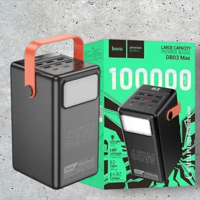 Павербанк 100000mAh(65w) Hoco.Дуже потужний.для ноутбука