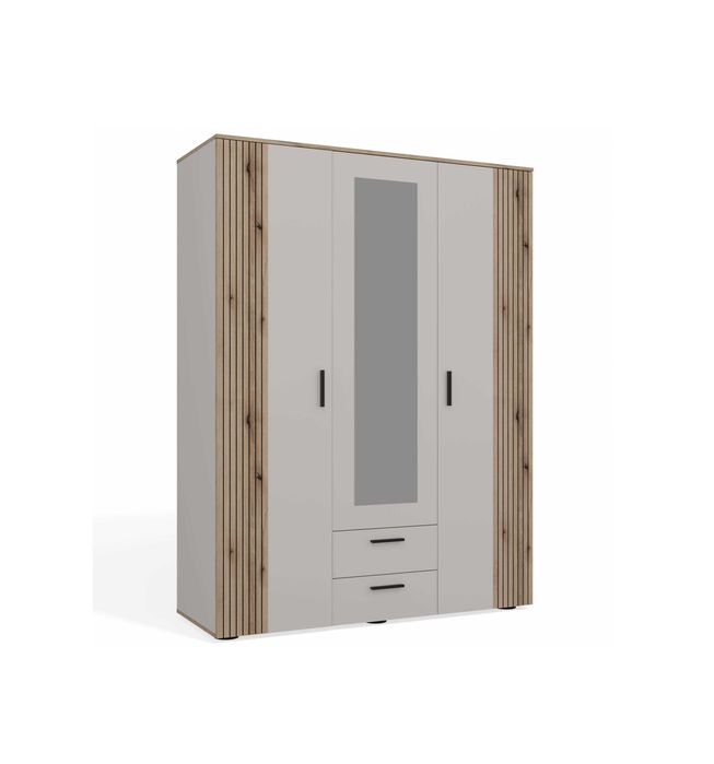 SZAFA AVA150 Lustro 2 Szuflady Ryflowany Front KASZMIR/ DĄB EVOKE