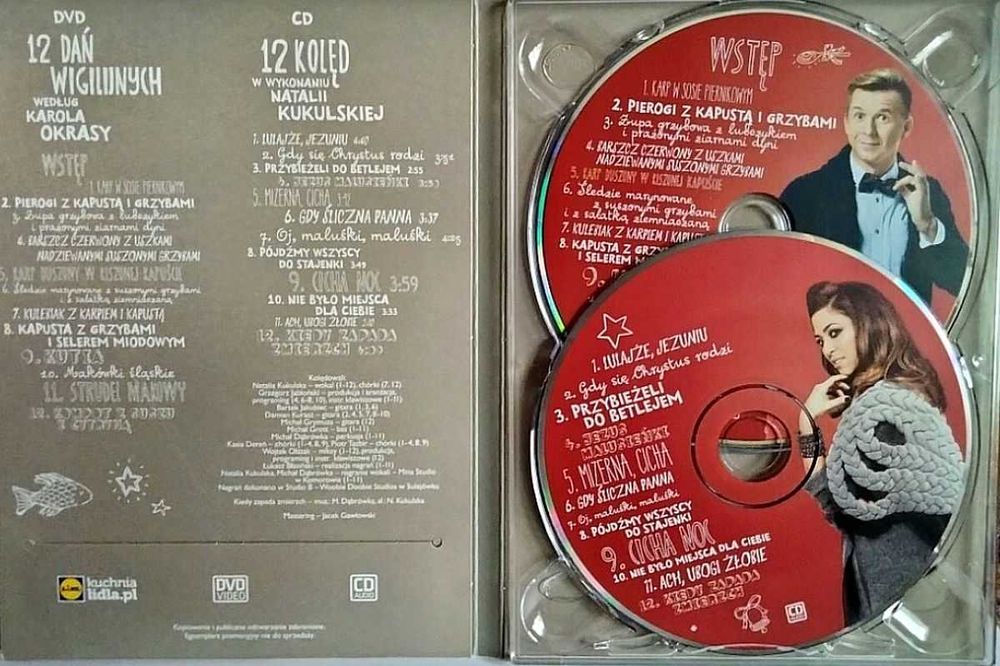 CD Kolędy Natalia Kukulska + DVD 12 dań wigilijnych Karol Okrasa NOWE