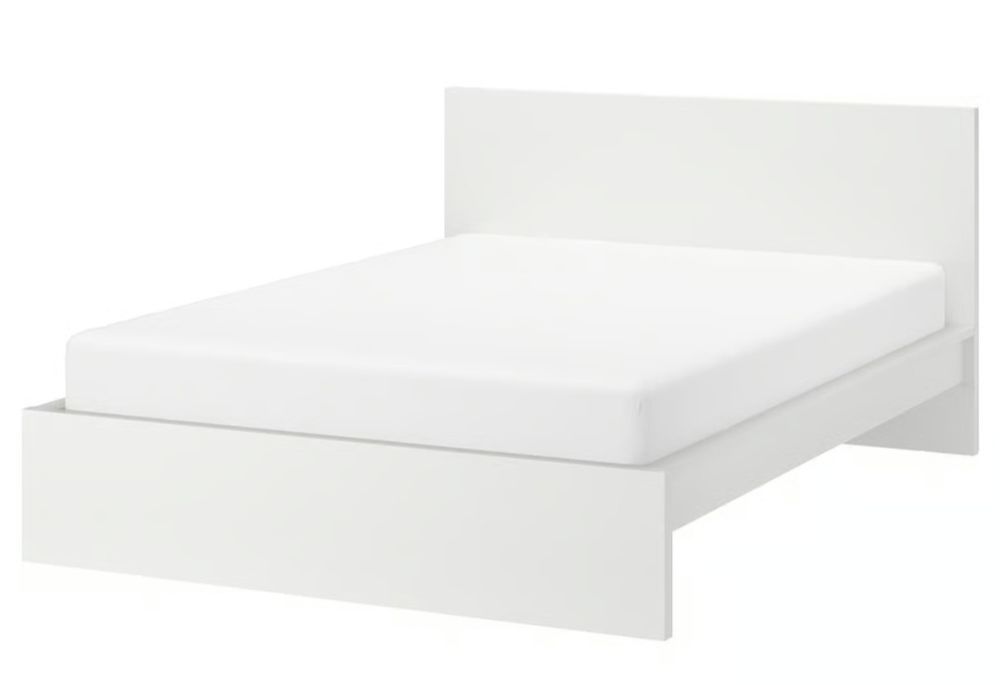 Cama casal malm branca com colchão espuma