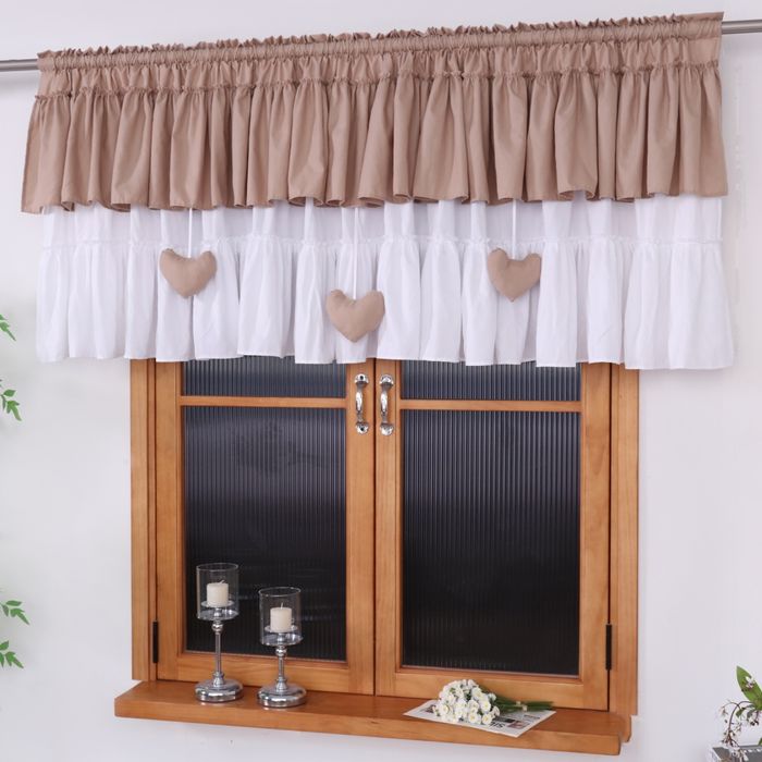 Cudna firana biało beżowa mikrofibry