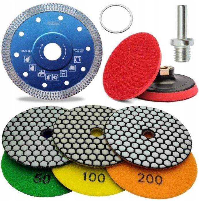 Tarcze Komplet Do Cięcia Szlifowania Gresu Płytek Ceramiki Spieku HIT