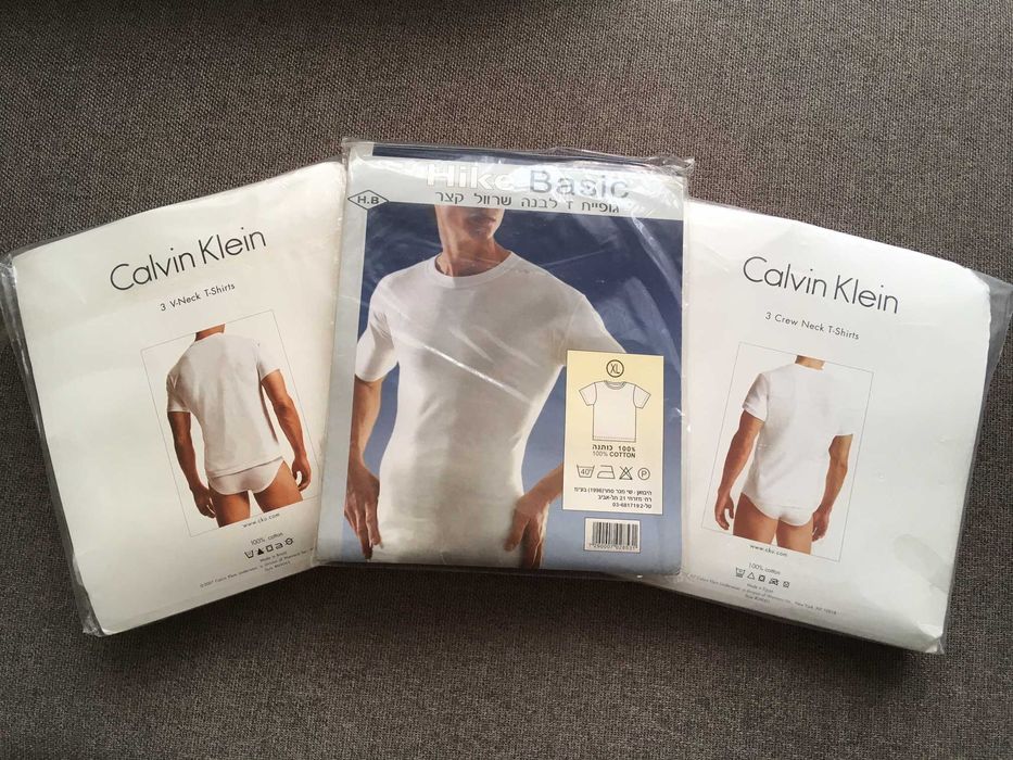 Футболки мужские белые (Calvin Klein, Hike Basic) США, Израиль, новые