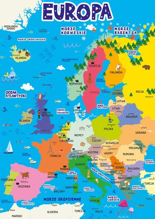 Plansza Dwustronna A4 Ściąga Europa Henry